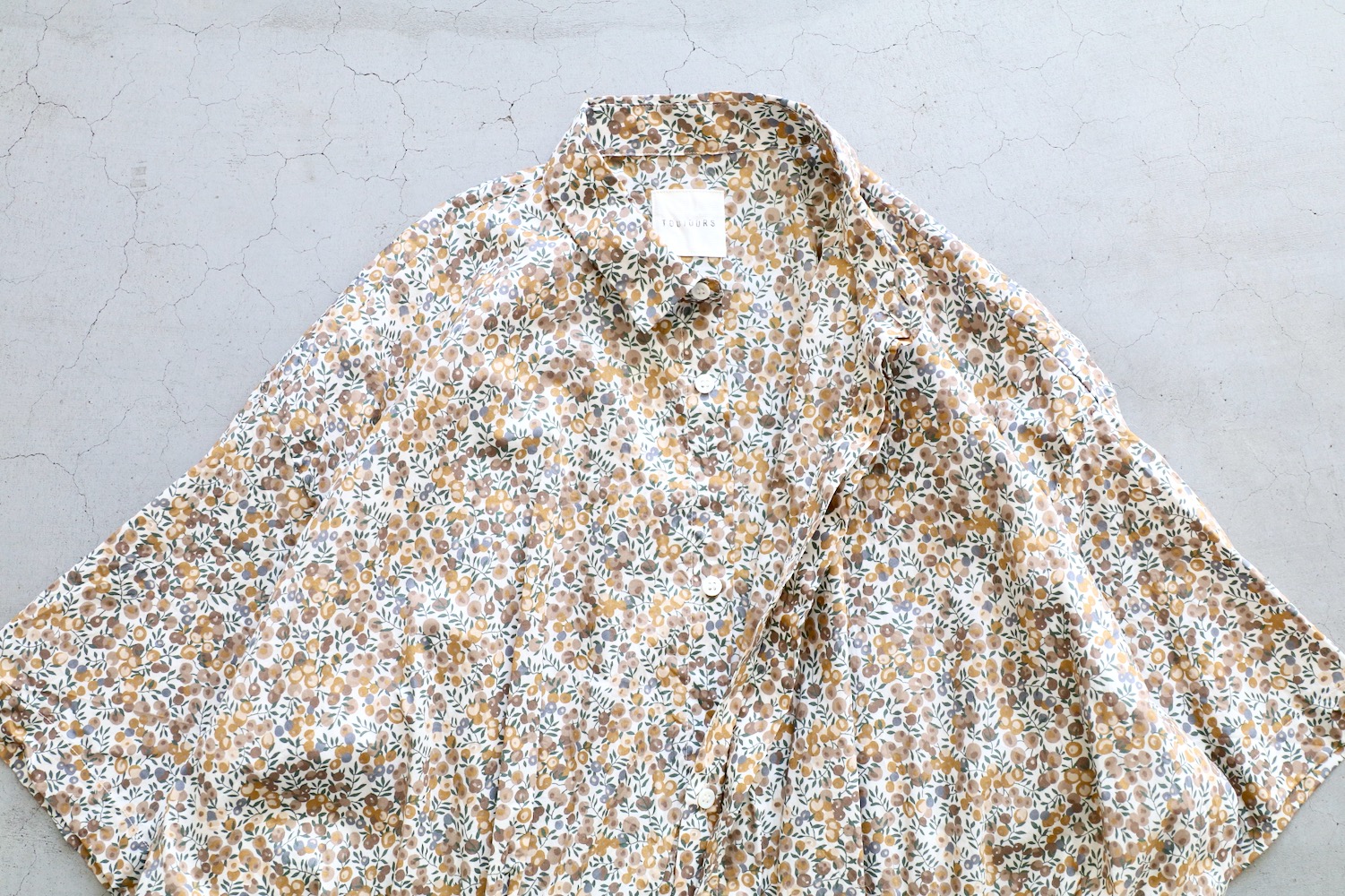 ��WOMEN'S��TOUJOURS�ʥȥ����塼�ˡ�Short Sleeve Classic Gathered Dress -LIBERTY BERRY FLOWER PRINT COTTON CLOTH-��