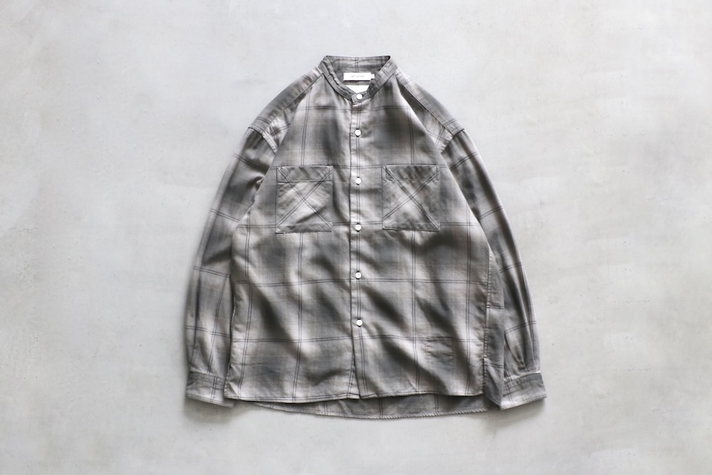 ��limited��nonnative �� Rafu (�Υ�ͥ��ƥ��� �� ���) "OFFICER STAND COLLAR L/S SHIRT COTTON TWILL OMBRE CHECK by Rafu"