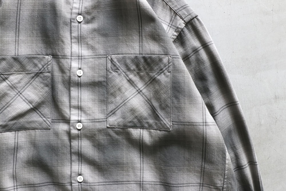 ��limited��nonnative �� Rafu (�Υ�ͥ��ƥ��� �� ���) "OFFICER STAND COLLAR L/S SHIRT COTTON TWILL OMBRE CHECK by Rafu"