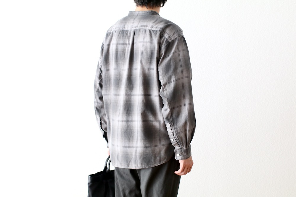 ��limited��nonnative �� Rafu (�Υ�ͥ��ƥ��� �� ���) "OFFICER STAND COLLAR L/S SHIRT COTTON TWILL OMBRE CHECK by Rafu"