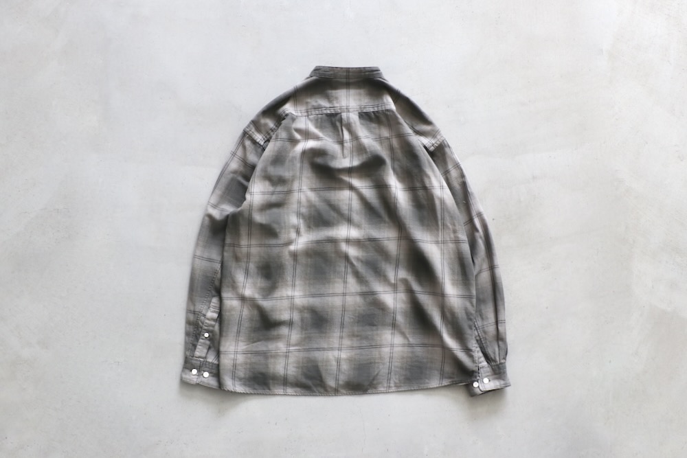 ��limited��nonnative �� Rafu (�Υ�ͥ��ƥ��� �� ���) "OFFICER STAND COLLAR L/S SHIRT COTTON TWILL OMBRE CHECK by Rafu"