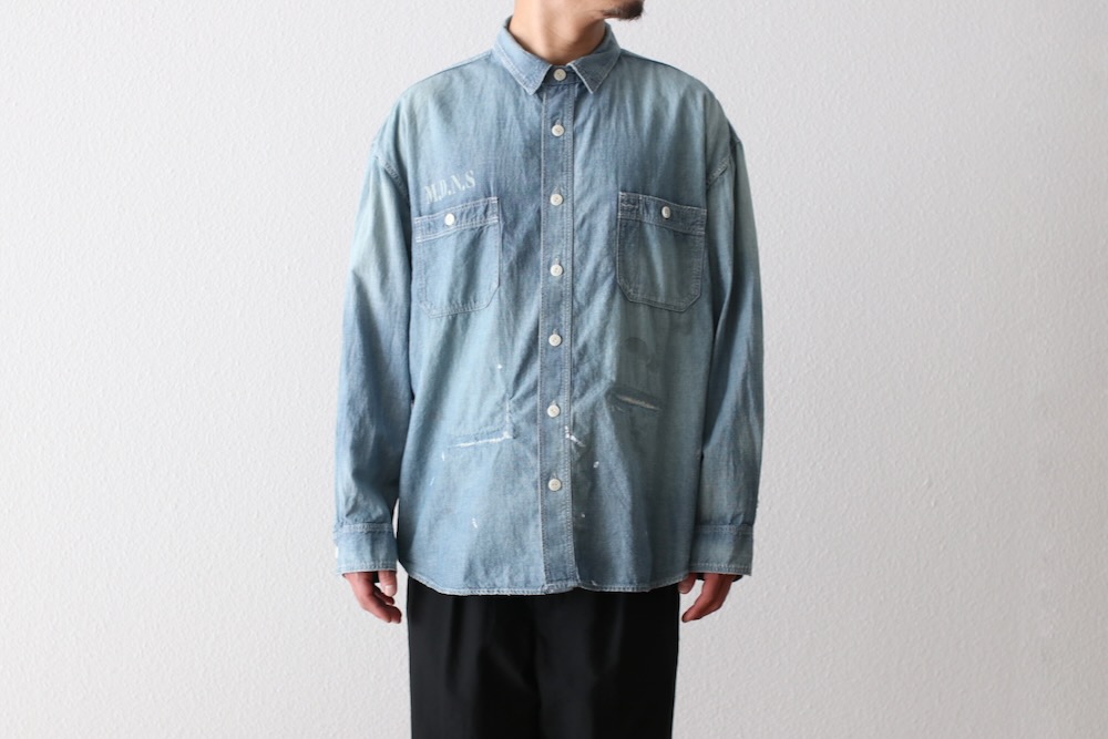 MADNESS (�ޥåɥͥ�) "MADNESS HARD AGING CHAMBRAY NEP BD SHIRT"
