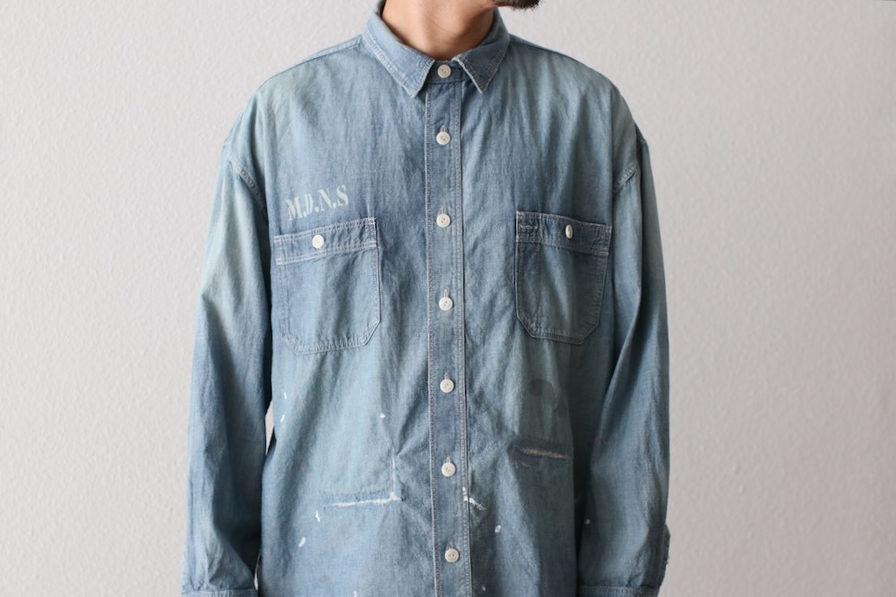 MADNESS (�ޥåɥͥ�) "MADNESS HARD AGING CHAMBRAY NEP BD SHIRT"