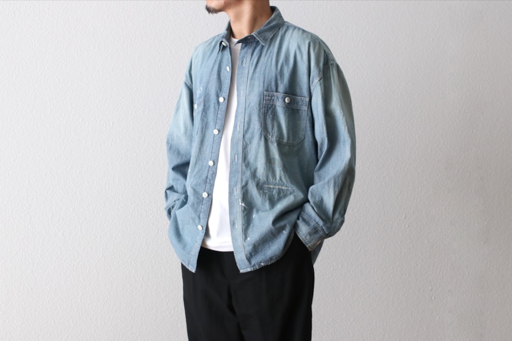 MADNESS (�ޥåɥͥ�) "MADNESS HARD AGING CHAMBRAY NEP BD SHIRT"
