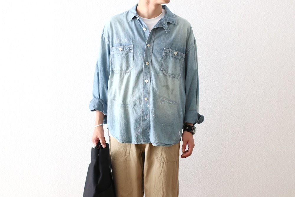 MADNESS (�ޥåɥͥ�) "MADNESS HARD AGING CHAMBRAY NEP BD SHIRT"