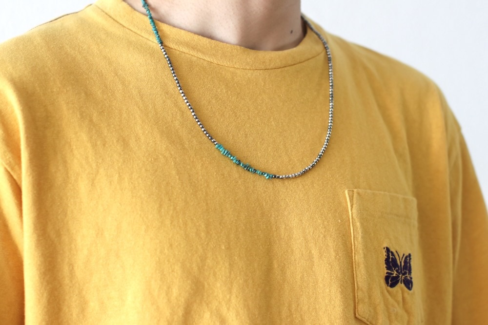 ナバホパール×天然ターコイズのネックレス45.3cm lbx@u! 再入荷】Indian Jewelry (インディアン ジュエリー)