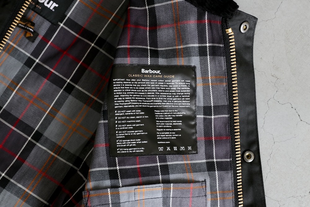 Barbour ジャケット Barbour バブアー BARBOUR 襟切替 フルジップ ワックス