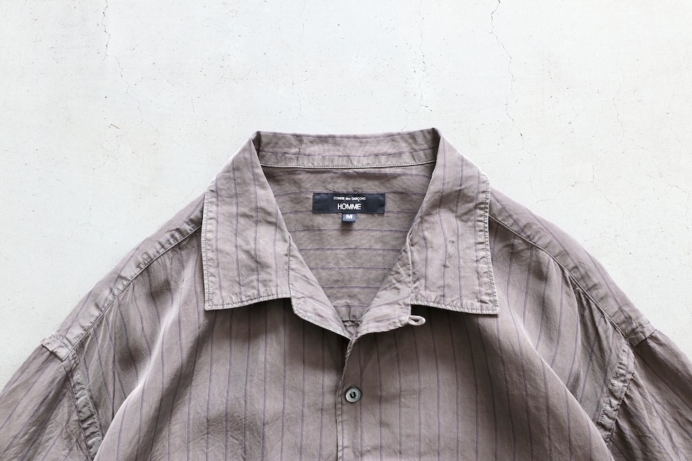 ギャルソンオム　キュプラストライプ シャツ 製品染 サイズL COMME des GARCONS HOMME(コム デ ギャルソン・オム) 