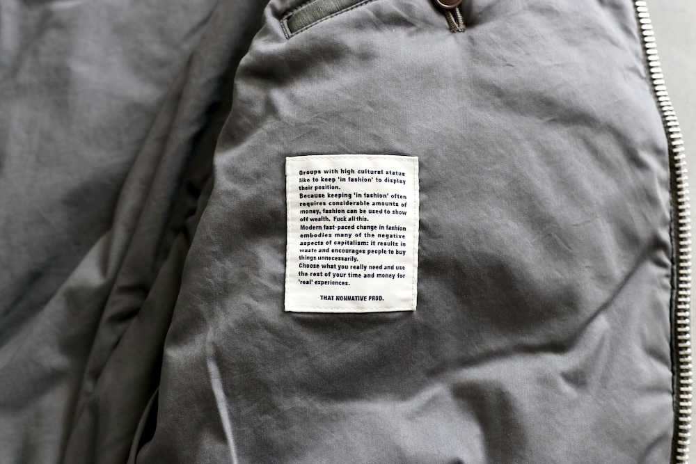 ��WINDSTOPPER��nonnative(�Υ�ͥ��ƥ���) "TROOPER PUFF BLOUSON COTTON BACKSATIN PIGMENT DYE WITH WINDSTOPPER"