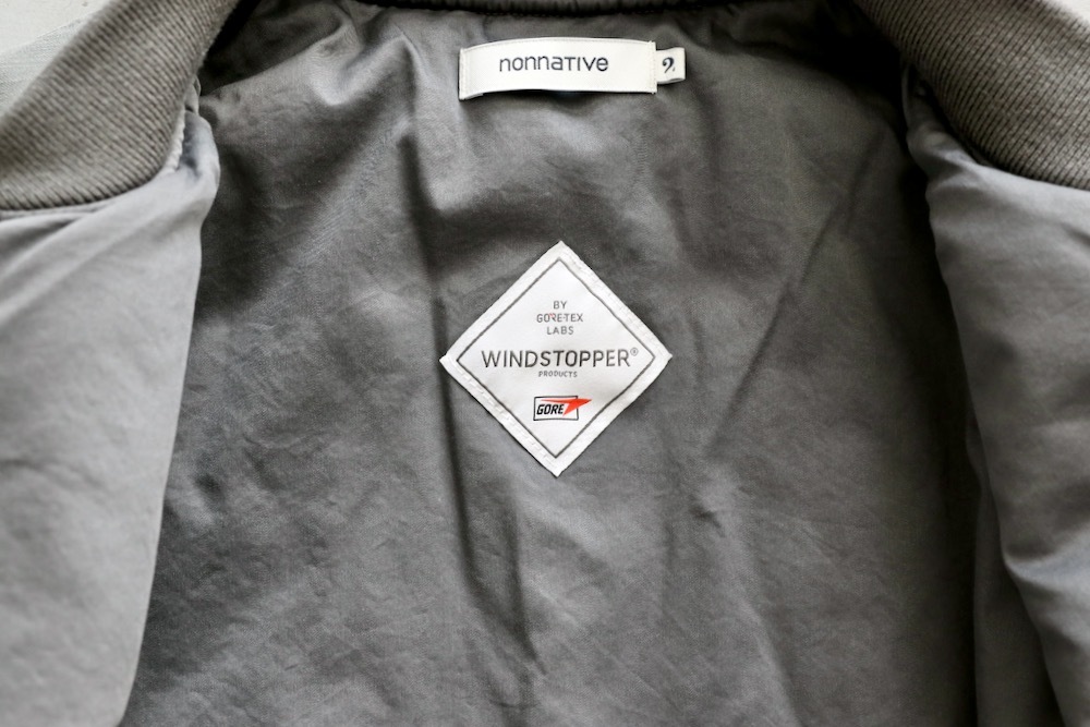 ��WINDSTOPPER��nonnative(�Υ�ͥ��ƥ���) "TROOPER PUFF BLOUSON COTTON BACKSATIN PIGMENT DYE WITH WINDSTOPPER"