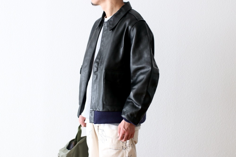 Needles(ˡɥ륺) "A-2 JACKET - COWHIDE LTHR."