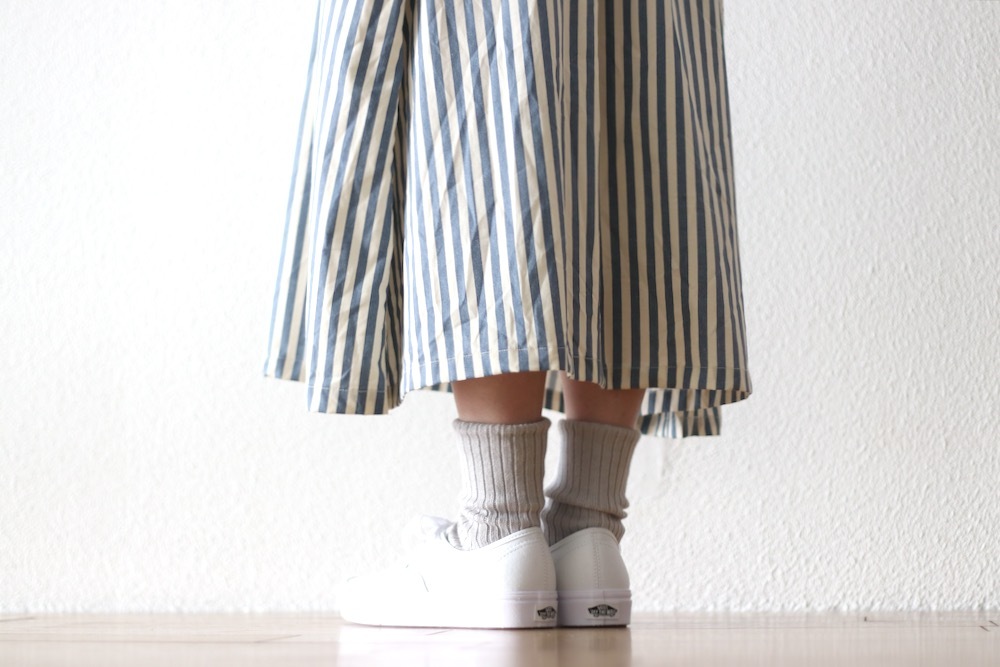 [10% > 15%OFF] ��WOMEN'S�� ts(s) (�ƥ�����������) "Foldable Apron Dress - Block Stripe Print Cotton Twill Cloth"