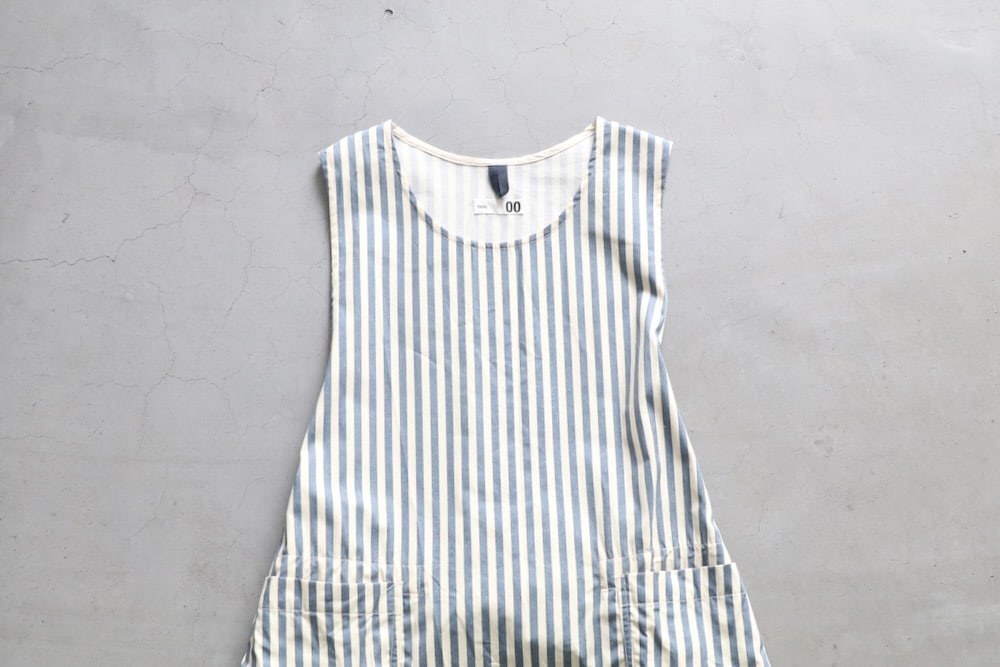 [10% > 15%OFF] ��WOMEN'S�� ts(s) (�ƥ�����������) "Foldable Apron Dress - Block Stripe Print Cotton Twill Cloth"