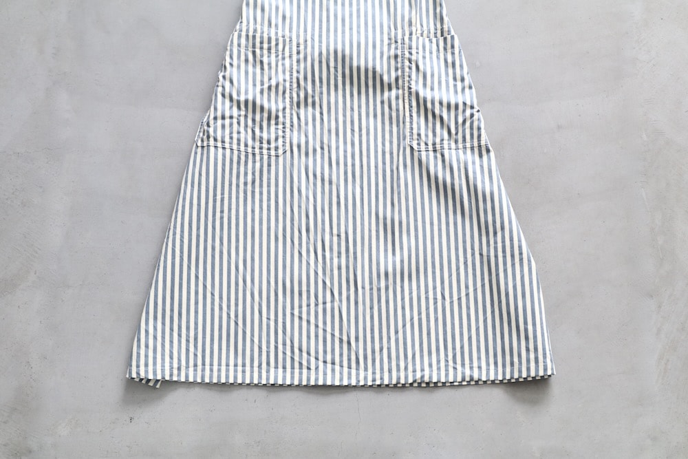 [10% > 15%OFF] ��WOMEN'S�� ts(s) (�ƥ�����������) "Foldable Apron Dress - Block Stripe Print Cotton Twill Cloth"