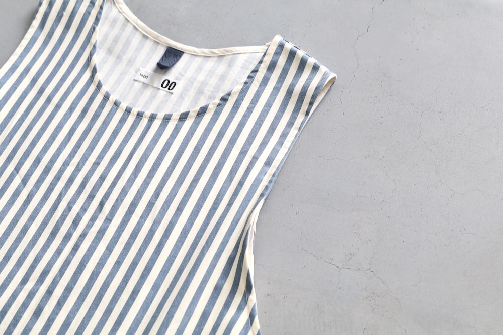 [10% > 15%OFF] ��WOMEN'S�� ts(s) (�ƥ�����������) "Foldable Apron Dress - Block Stripe Print Cotton Twill Cloth"