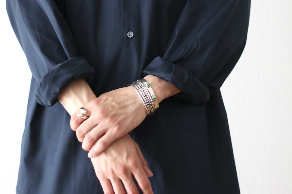 Indian Jewelry (ǥ 奨꡼) "Stamp Silver Bangle -ERICKA NICOLAS BEGAY-"