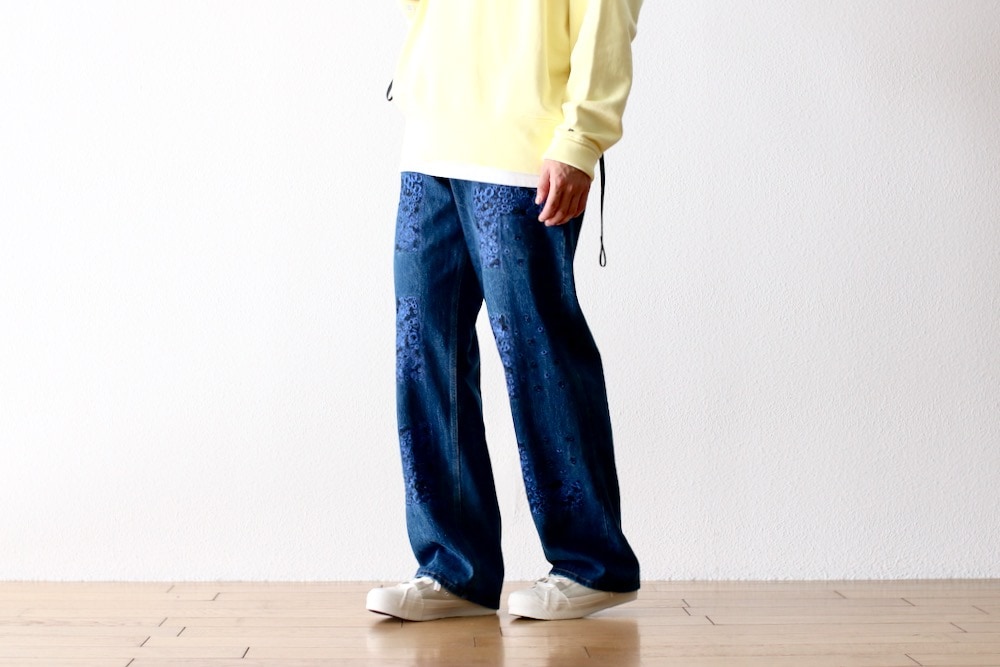 NOMARHYTHM TEXTILE (�Ρ��ޥꥺ��ƥ���������) ��Bandana Embroidery Denim Pants��