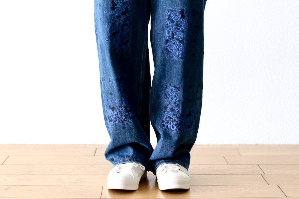 NOMARHYTHM TEXTILE (�Ρ��ޥꥺ��ƥ���������) ��Bandana Embroidery Denim Pants��