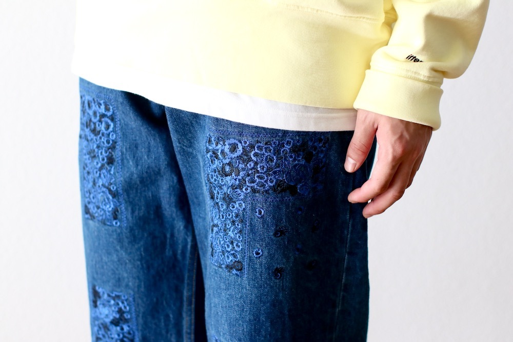 NOMARHYTHM TEXTILE (�Ρ��ޥꥺ��ƥ���������) ��Bandana Embroidery Denim Pants��