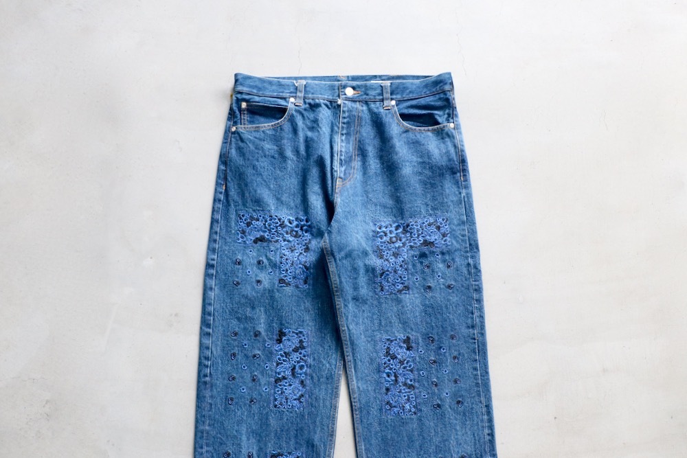 NOMARHYTHM TEXTILE (�Ρ��ޥꥺ��ƥ���������) ��Bandana Embroidery Denim Pants��