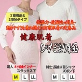 【送料無料】ひだまり 極(きわみ) 婦人8分袖インナー サイズM ピーチ