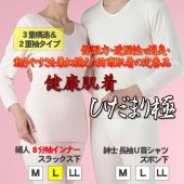 【送料無料】ひだまり 極(きわみ) 婦人8分袖インナー サイズL ピーチ