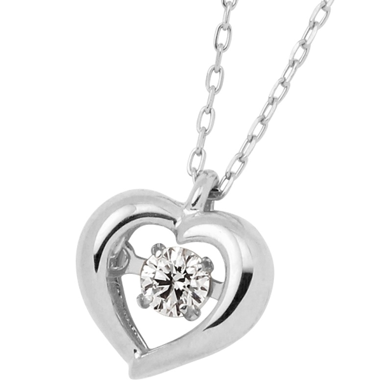 K18ホワイトゴールドダンシング0.08ctダイヤネックレス<br>VJDTFW073WG 