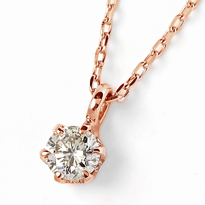 K18ピンクゴールド ダイヤモンド ネックレス K18ピンクゴールド