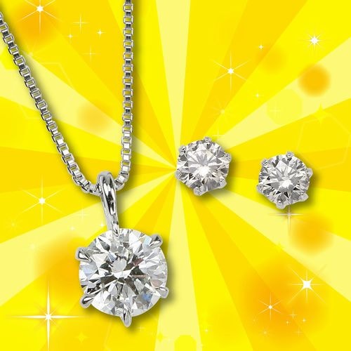 ジュエリー　プラチナダイヤモンドネックレスとピアス　セット 000000003704_l6HqGnU.jpg