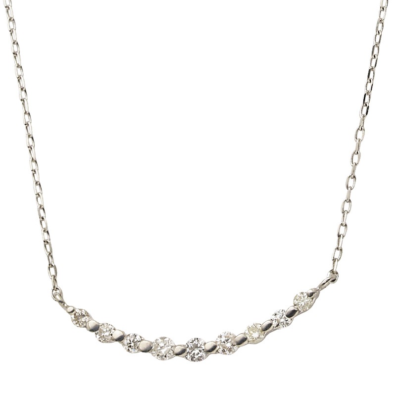 18金ホワイトゴールド ダイヤモンド ネックレス 0.1ct DN11358BWG