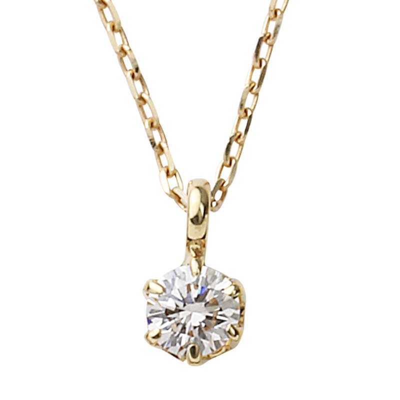 18金イエローゴールド ダイヤモンド ネックレス 0.1ct DS20095YG