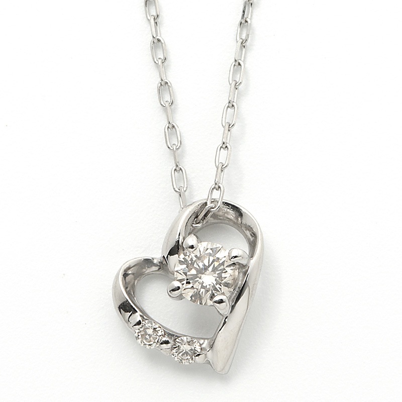 プラチナ ダイヤモンド ネックレス 0.1ct カード鑑別付 DAPN-787PT