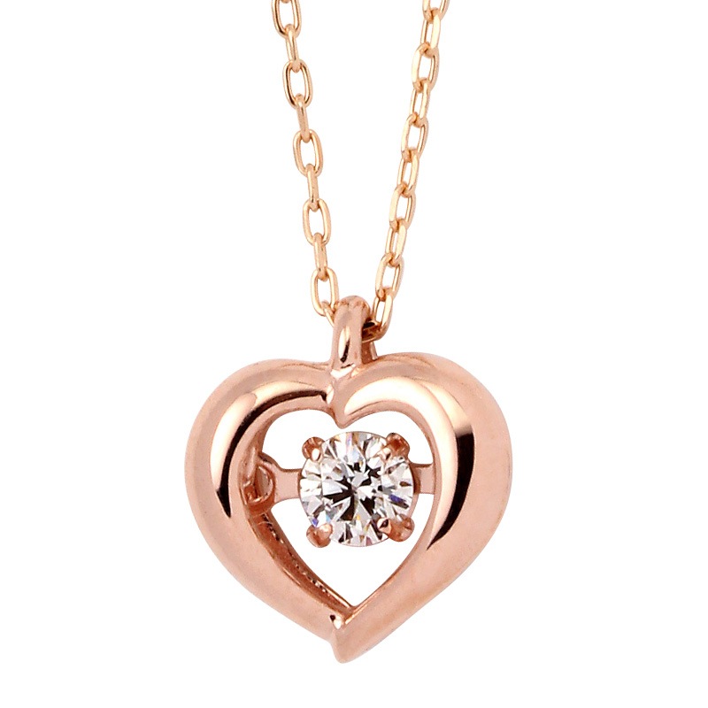 18金 ピンクゴールド ダンシングダイヤモンド ネックレス 0.08ct DTFW073PG