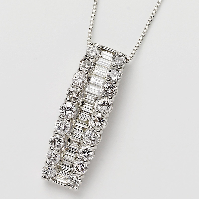 プラチナ ダイヤモンド ネックレス 1.0ct 鑑別書付 DTP5624PT