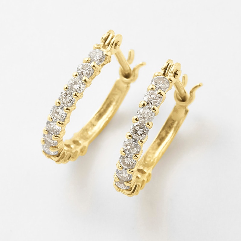 18金　イエローゴールド　0.3カラット　ダイヤモンドエタニティピアス 18金イエローゴールド ダイヤモンド エタニティー ピアス 0.3ct DTETAPE3YG