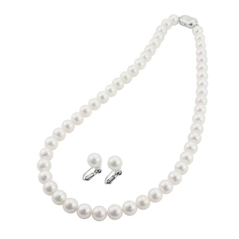 高島屋 オーロラ花珠本真珠ネックレス＆イヤリング セット 真珠屋さん