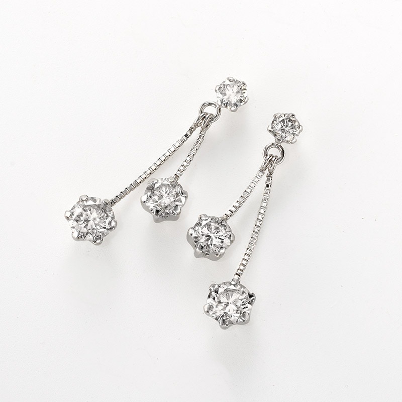 JF304☆高級 ダイヤモンド0.543ct プラチナ ピアス - メルカリ