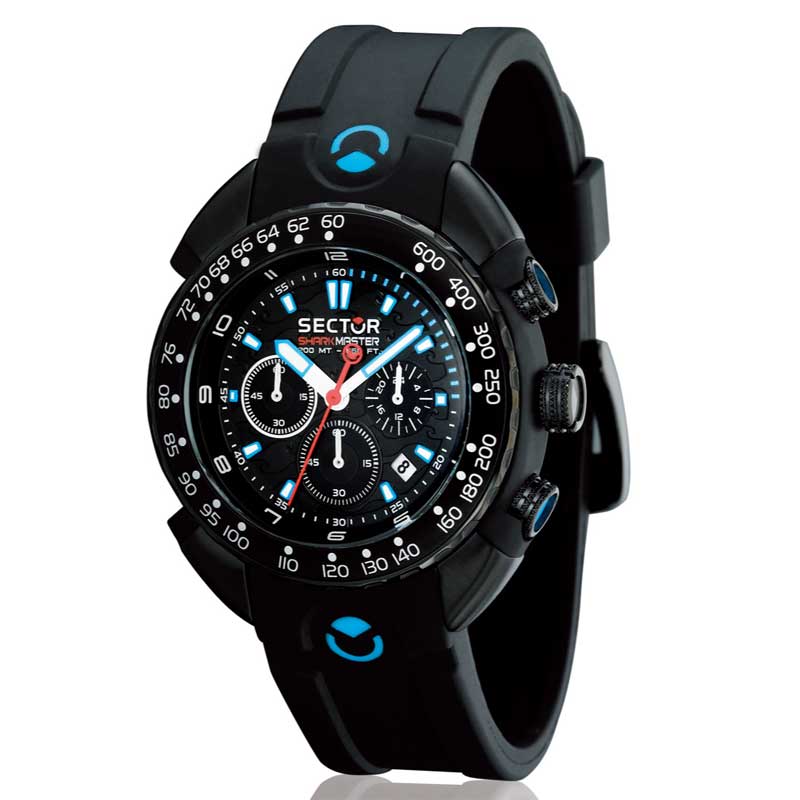 【希少】セクター　シャークマスター　クォーツ　美品　ブラック セクター SECTOR シャークマスター 1000 ダイバーズウォッチ