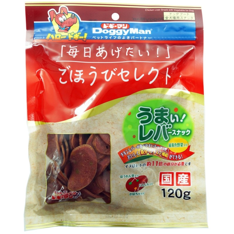 ごほうびセレクト　うまい！レバースナック　緑黄色野菜入り　１２０ｇ