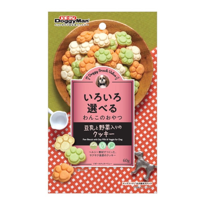 ドギースナックバリュー　豆乳と野菜入りのクッキー　６０ｇ