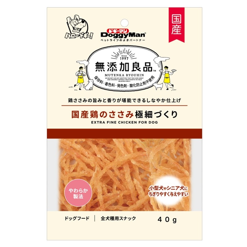 無添加良品　国産鶏のささみ極細づくり　４０ｇ