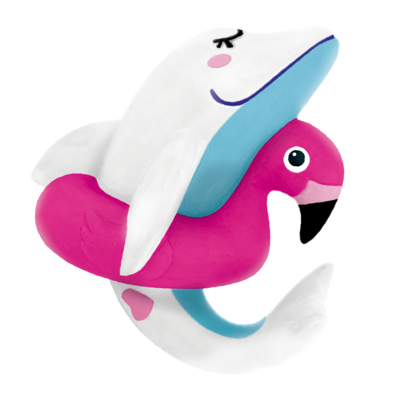 ラテックストイ I LOVE ピーピーアクア ドルフィー ホワイト　
