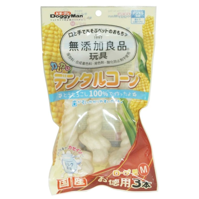 無添加良品 カムカムデンタルコーン ロープ型 M ミルク お徳用3本