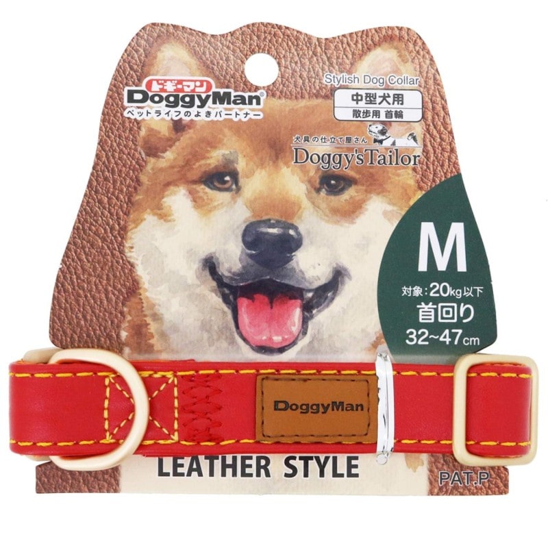 Doggy's Tailor ドッグカラー(くびわ) M レザースタイル レッド