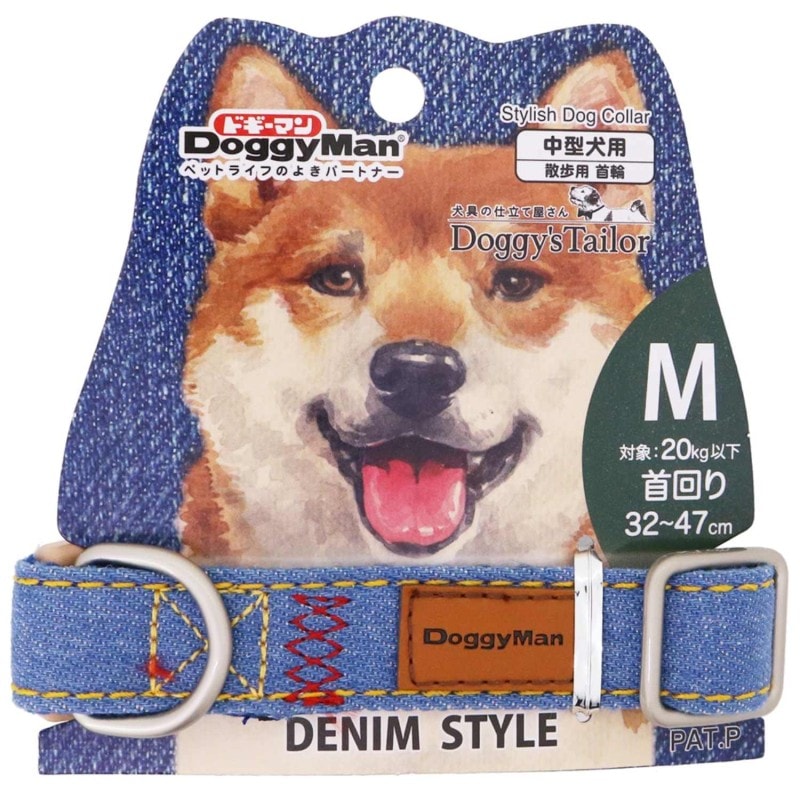 Doggy's Tailor ドッグカラー(くびわ) M デニムスタイル ブルー