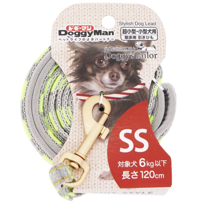 Doggy's Tailor ドッグリード(ひきひも) SS ニットスタイル ライトグリーン/グレー