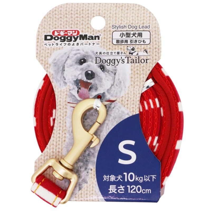 Doggy's Tailor ドッグリード(ひきひも) S ニットスタイル レッド/ホワイト
