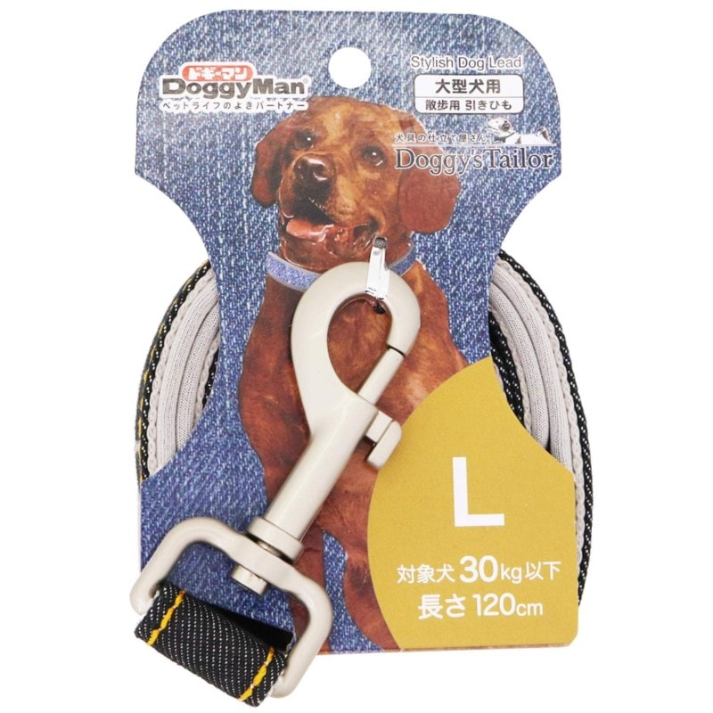 Doggy's Tailor ドッグリード(ひきひも) L デニムスタイル ブラック