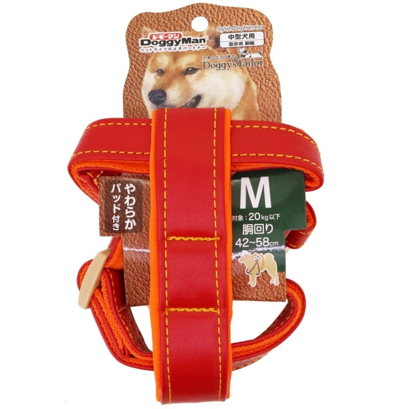 Doggy's Tailor ドッグハーネス(どうわ) M レザースタイル レッド
