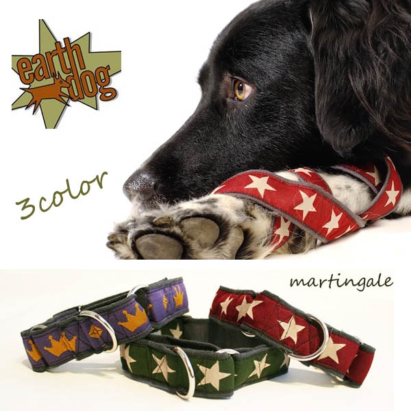 【earthdog・アースドッグ】デコラティブヘンプ・マーティンゲ―ルカラー（ハーフチョーク首輪）S,Mサイズ ペット ペットグッズ 犬用品 犬 首輪　しつけ
